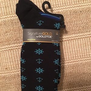 3 pair Signature Gold By Gold toe Fun Theme Socks Polyspun Dry Cool Comfort